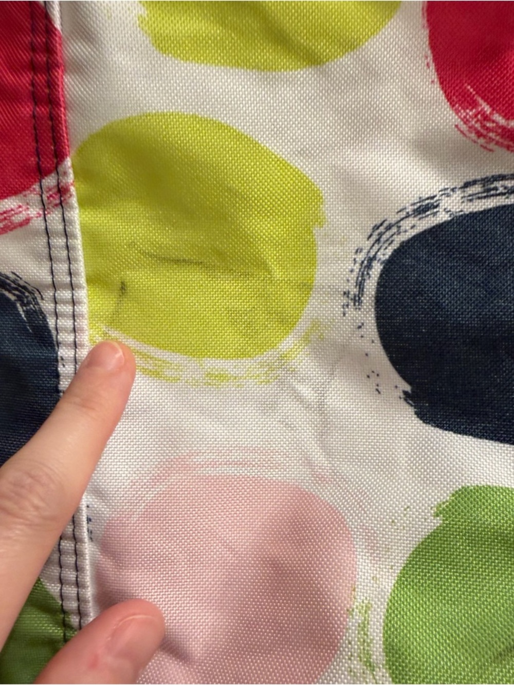 Thirty One 31 Bag Large Canvas Polka Dot Watermelon Heather Utility Tote Bag - Picture 5 of 12